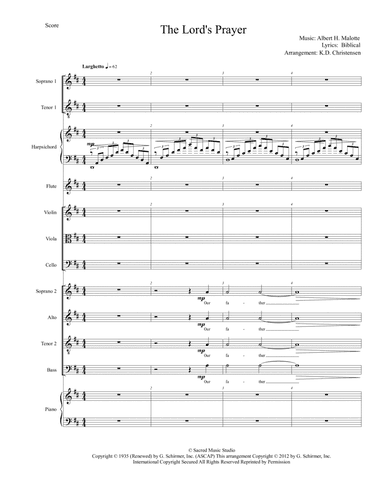 The Lord's Prayer - Score Only