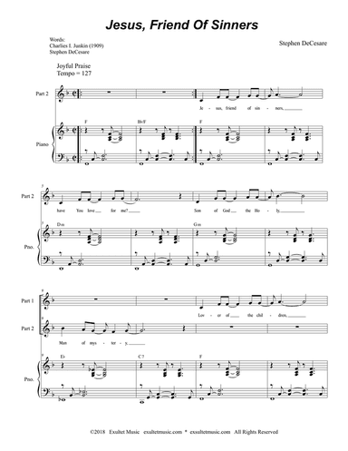 Jesus, Friend Of Sinners (2-part choir)