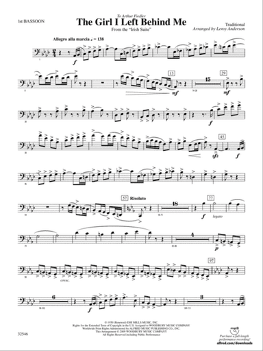 The Girl I Left Behind Me (from the Irish Suite): Bassoon
