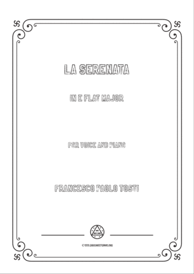 Tosti-La Serenata in E flat Major,for Voice and Piano