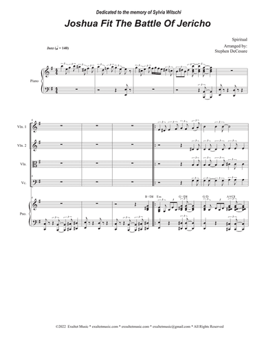 Joshua Fit The Battle of Jericho (String Quartet and Piano)