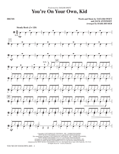 You're On Your Own, Kid (arr. Mark Brymer) - Drums