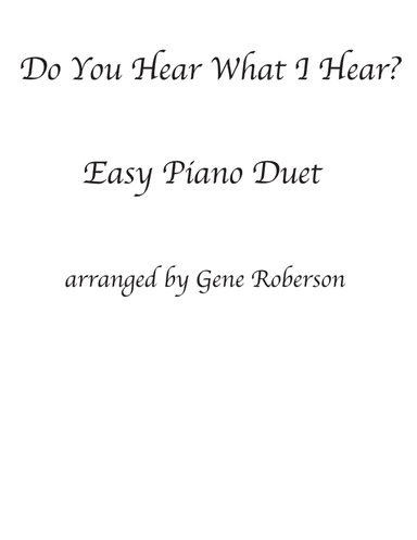 Do You Hear What I Hear