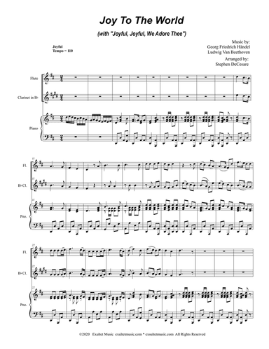 Joy To The World (with "Joyful, Joyful, We Adore Thee") (Duet for Flute and Bb-Clarinet)