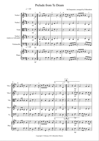 Prelude from Te Deum for String Quartet