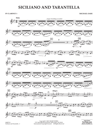Siciliano and Tarantella - Bb Clarinet 1