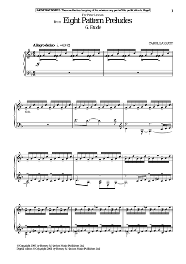 Eight Pattern Preludes, 6. Etude
