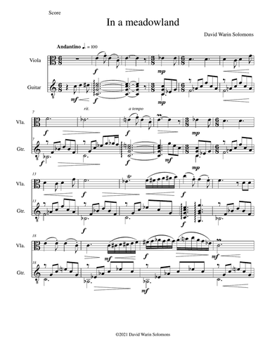 In a Meadowland for viola and guitar