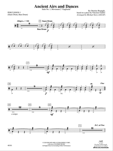 Ancient Airs and Dances: 1st Percussion