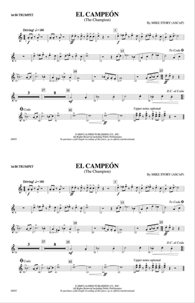 El Campeón: 1st B-flat Trumpet