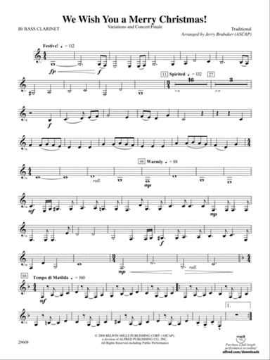 We Wish You a Merry Christmas!: B-flat Bass Clarinet