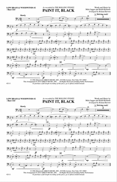 Paint It, Black: Low Brass & Woodwinds #2 - Bass Clef