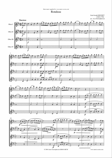 Rondeau - Bridal Fanfare - Oboe Quartet