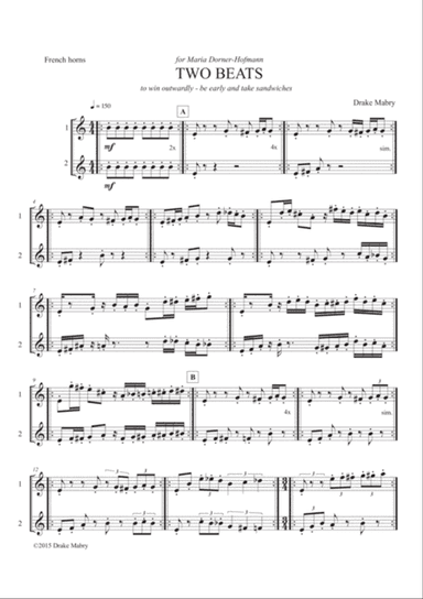 TWO BEATS (2 horns)