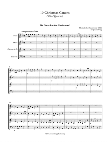 10 Christmas Canons (Wind Quartet)