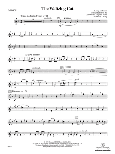 The Waltzing Cat: 2nd Oboe