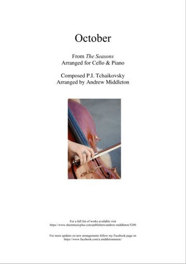 "October" from The Seasons arranged for Cello and Piano