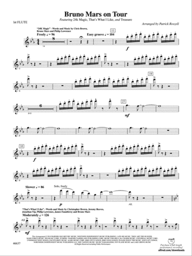 Bruno Mars on Tour: Flute