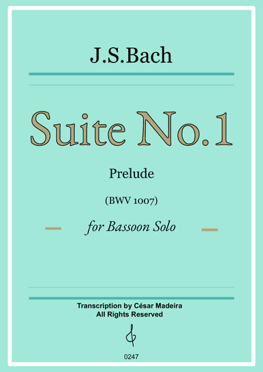 Suite No.1 by Bach - Bassoon Solo - Prelude (BWV1007)