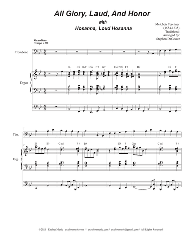All Glory, Laud, And Honor (with "Hosanna, Loud Hosanna") (Trombone solo and Organ)