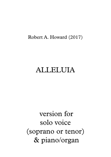 Alleluia (Solo/unison version)