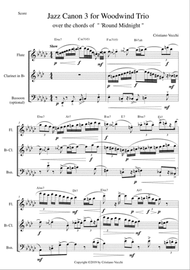 Jazz Canon 3 for Woodwind Trio