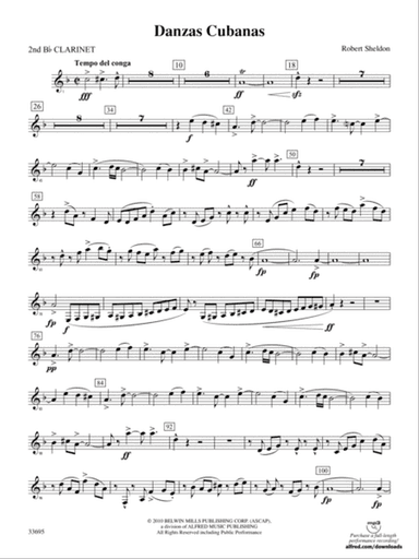 Danzas Cubanas: 2nd B-flat Clarinet