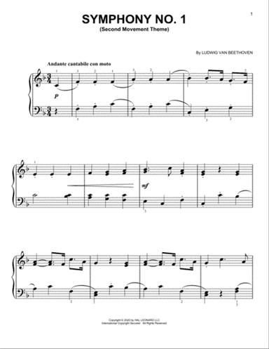 Symphony No. 1, Andante, Second Movement
