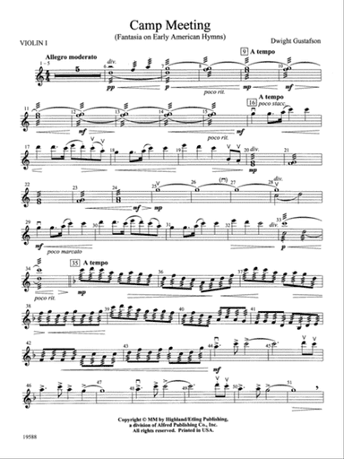 Camp Meeting (Fantasia on Early American Hymns): 1st Violin