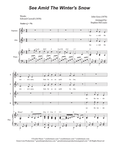 See Amid The Winter's Snow (SATB)
