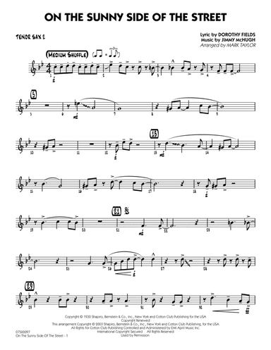 On The Sunny Side Of The Street - Tenor Sax 2