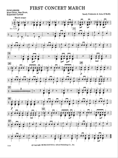 First Concert March: 1st Percussion