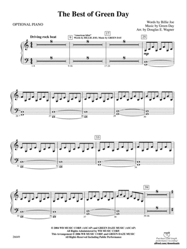 The Best of Green Day: Piano Accompaniment