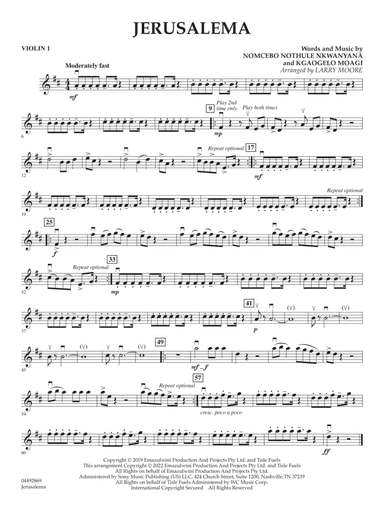 Jerusalema (arr. Larry Moore) - Violin 1