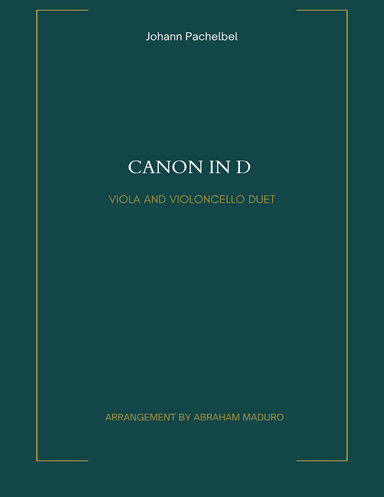 Pachelbel's Canon Viola Cello Duet