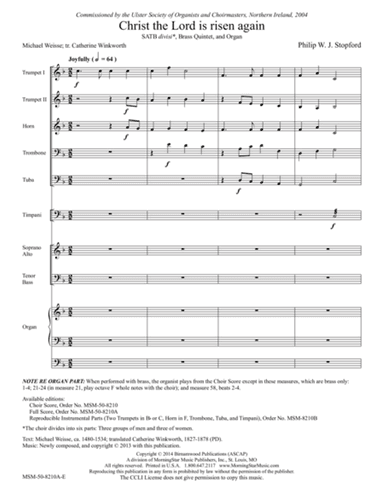 Christ the Lord Is Risen Again (Downloadable Full Score)
