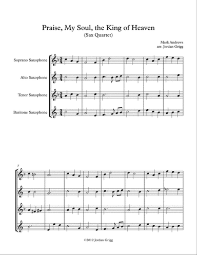 Praise, My Soul, the King of Heaven (Sax Quartet)