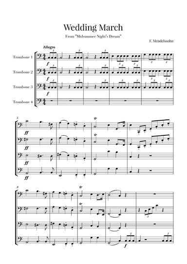 Wedding March for Trombone Quartet - Mendelssohn