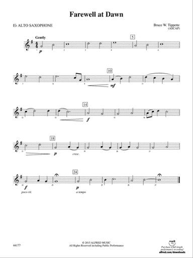 Farewell at Dawn: E-flat Alto Saxophone