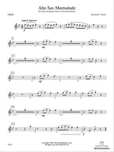 Alto Sax Marmalade: Oboe