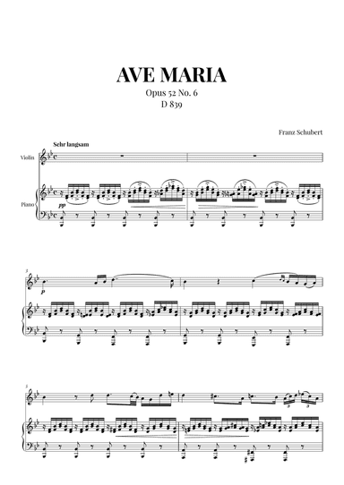 Ave Maria (Schubert) for Violin and Piano