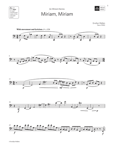 Miriam, Miriam (Grade 6 List B10 from the ABRSM Bassoon syllabus from 2022)