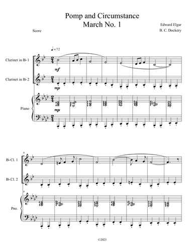 Pomp and Circumstance (Clarinet Duet with Piano Accompaniment)