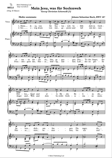 Mein Jesu, was fur Seelenweh, BWV 487 (C minor)
