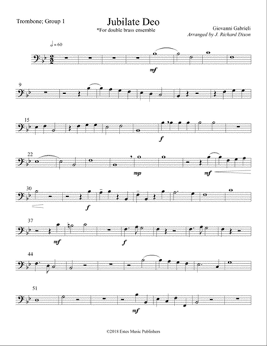 Giovanni Gabrieli's Jubilate Deo arranged for Double Brass Quartet