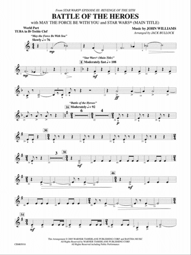The Battle of the Heroes (from Star Wars®: Episode III Revenge of the Sith): WP B-flat Tuba T.C.