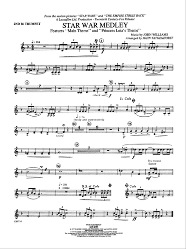 Star Wars® Medley: 2nd B-flat Trumpet