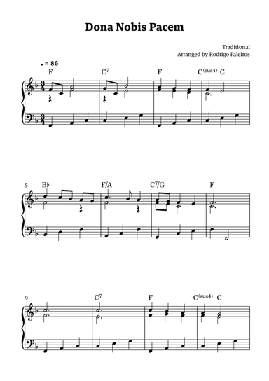 Dona Nobis Pacem - for piano (featuring chords)