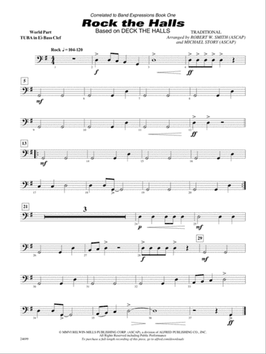 Rock the Halls (Based on "Deck the Halls"): (wp) E-flat Tuba B.C.