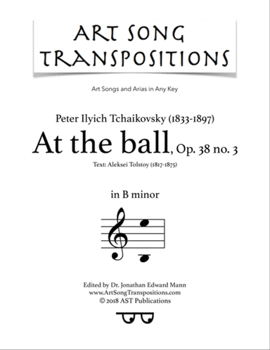 TCHAIKOVSKY: Средь шумного бала, Op. 38 no. 3 (transposed to B minor, "At the ball")
